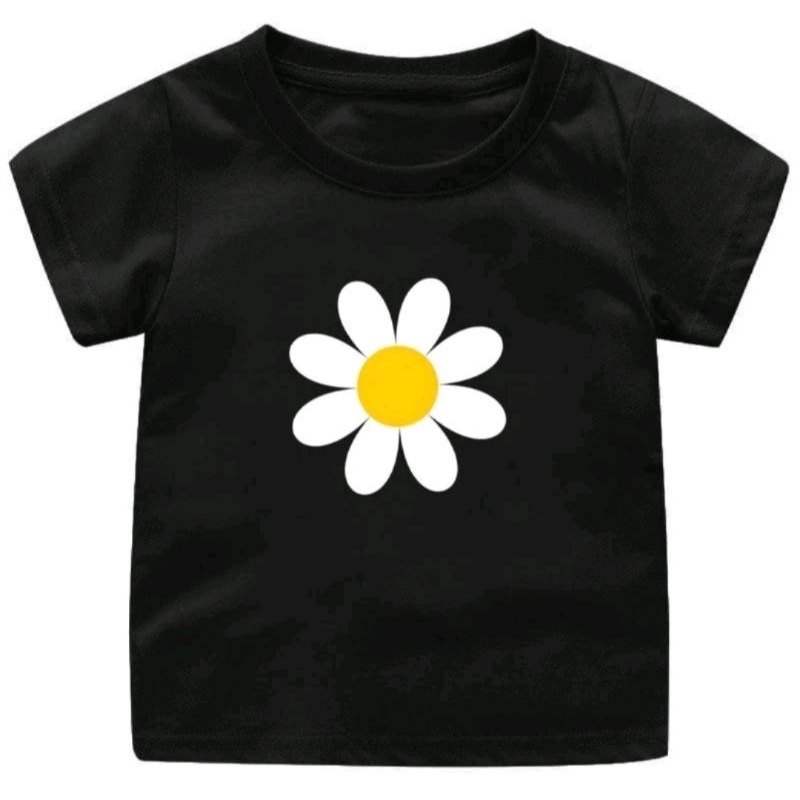 Baju kaos anak cewek flower bunga crysan untuk umur 1-12 tahun