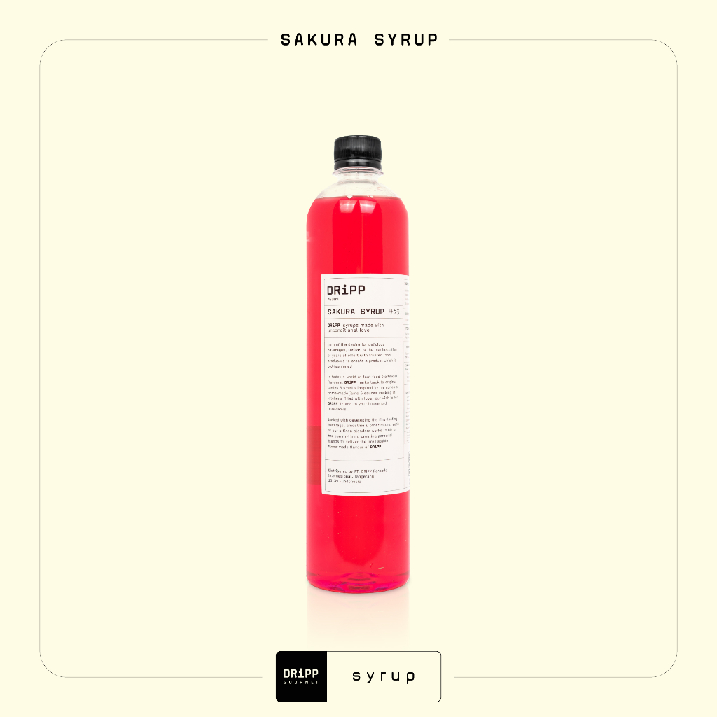 

DRiPP Sakura Syrup サクラ - Perasa Minuman Berbentuk Sirup Rasa Bunga Sakura Untuk Kafe dan Restoran