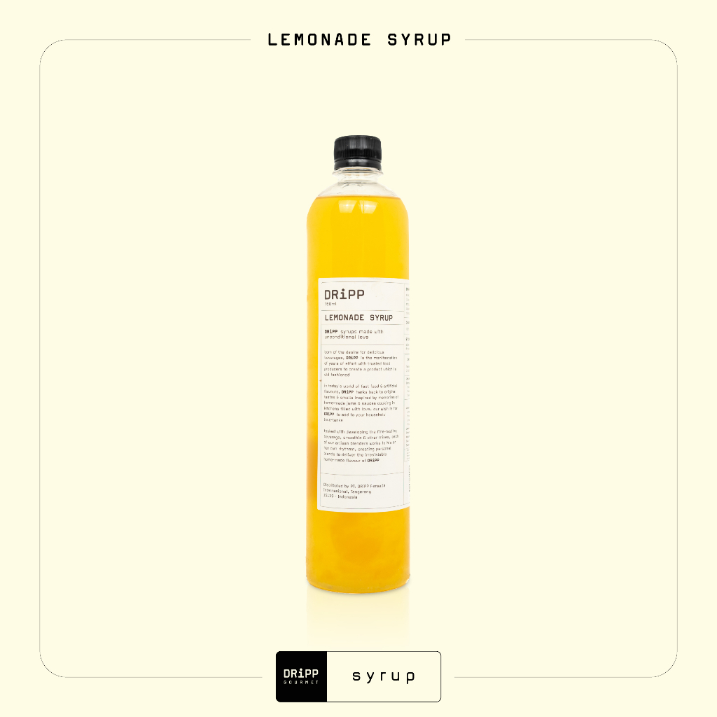 

DRiPP Lemonade Syrup - Perasa Minuman Berbentuk Sirup Lemon Untuk Kafe dan Restoran