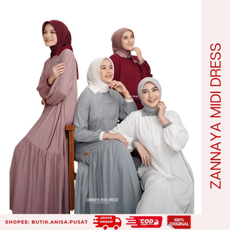 NADHEERA ZANNAYA MIDI DRESS Gamis Zanaya Nadhera Luxury