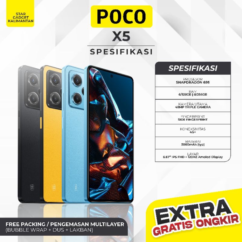Xiaomi POCO X5 (6GB/128GB) | (8GB/256GB) | Snapdragon 695 5G 48MP AI Triple Kamera