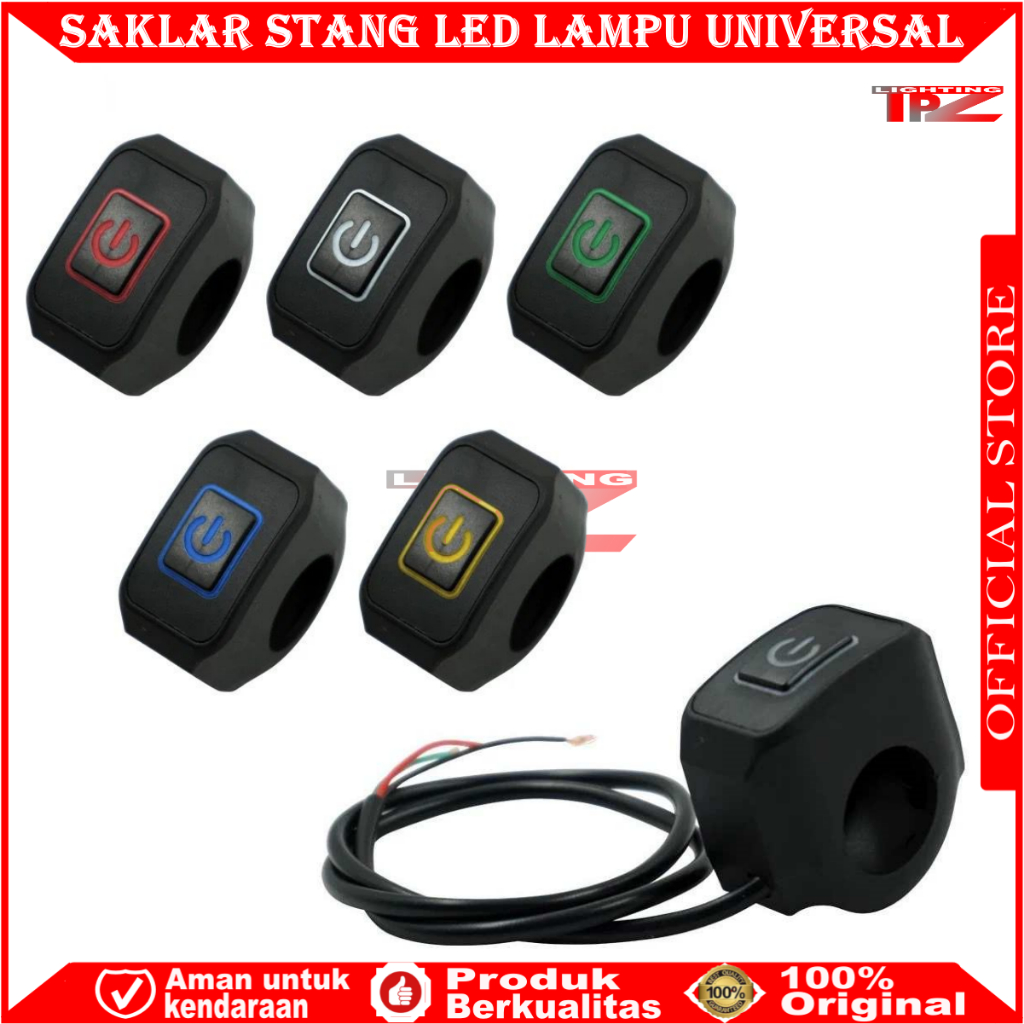 ORIGINAL SAKLAR STANG ON OFF LED |  SAKLAR LAMPU MOTOR STANG MOTOR | SAKLAR LAMPU TEMBAK | SAKLAR ON