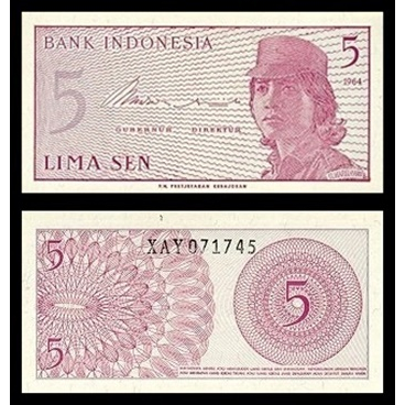 Uang Kuno INDONESIA 5 Sen 1964