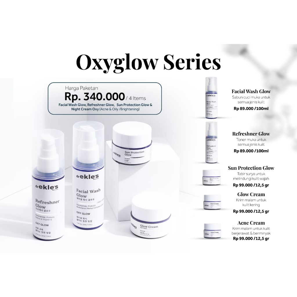 Dr EKLES Skincare Paket Oxy Glow series Paket Skincare Ekles Oxyglow