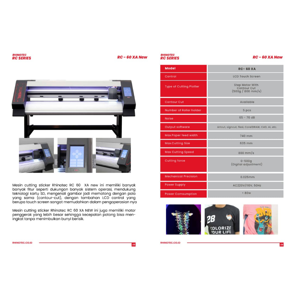 Rhinotec RC60-XA (Auto Contour) Mesin Cutting Polyflex Sticker Alat Sablon Digital