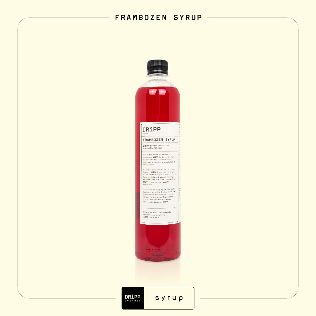 

DRiPP Frambozen Syrup - Perasa Minuman Berbentuk Sirup Frambozen Untuk HORECA