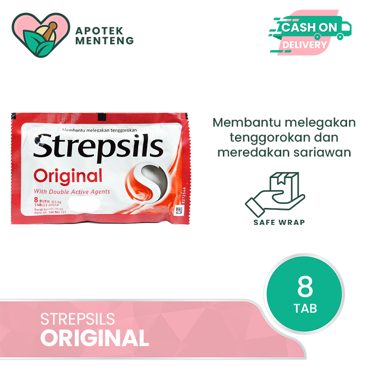 

Strepsils (Original) Sachet - Permen Pelega Sakit Tenggorokan