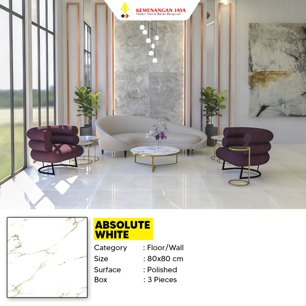 GRANIT DINDING &amp; LANTAI SANDIMAS / ABSOLUTE WHITE / 80X80 KW 1