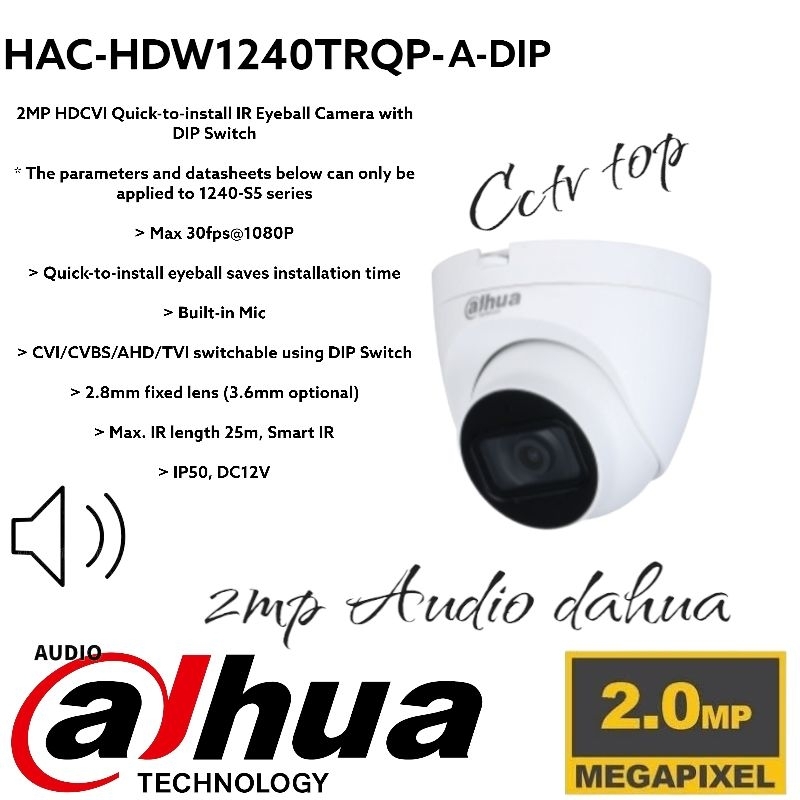 Kamera cctv Dahua 2mp Audio hdcvi bluit mic