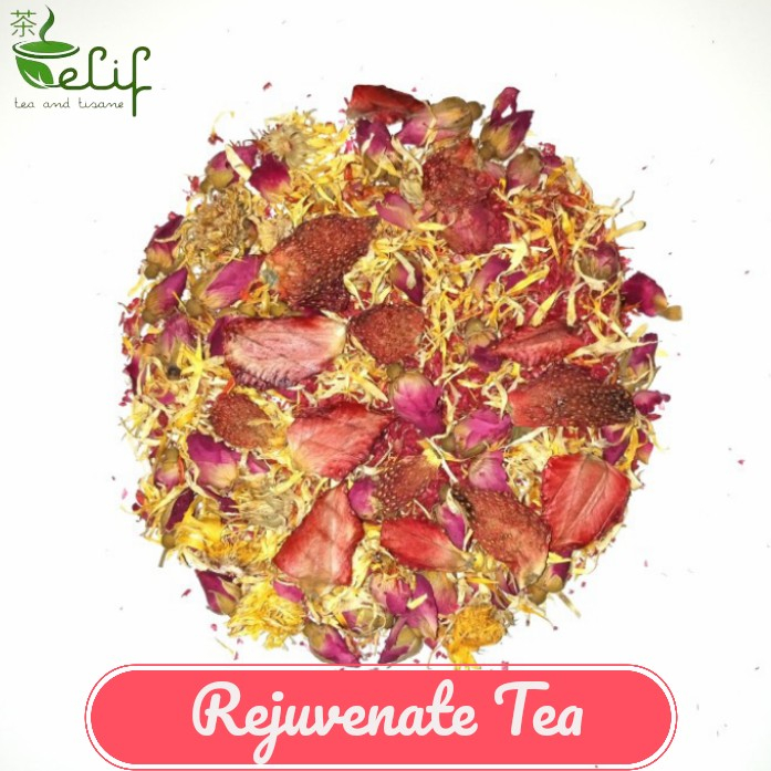 

ELIF TEA Big Pack Rejuvenate Tea : Dried Strawberry, Calendula, Rose, Safflower, Sumac