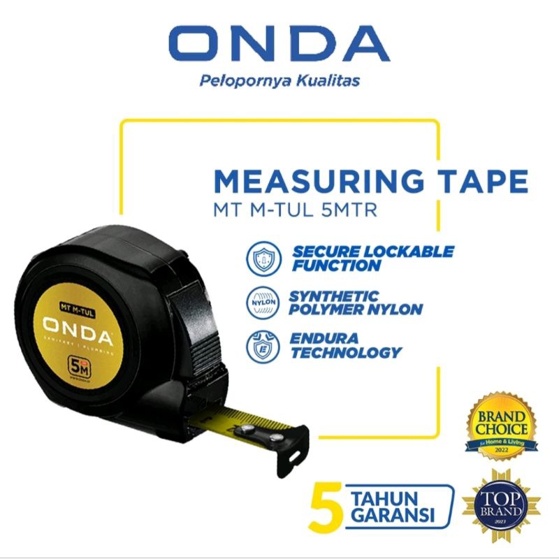 ONDA MEASURING TAPE M-TUL 5 M ONDA.METERAN TUKANG ONDA M-TUL 5 M