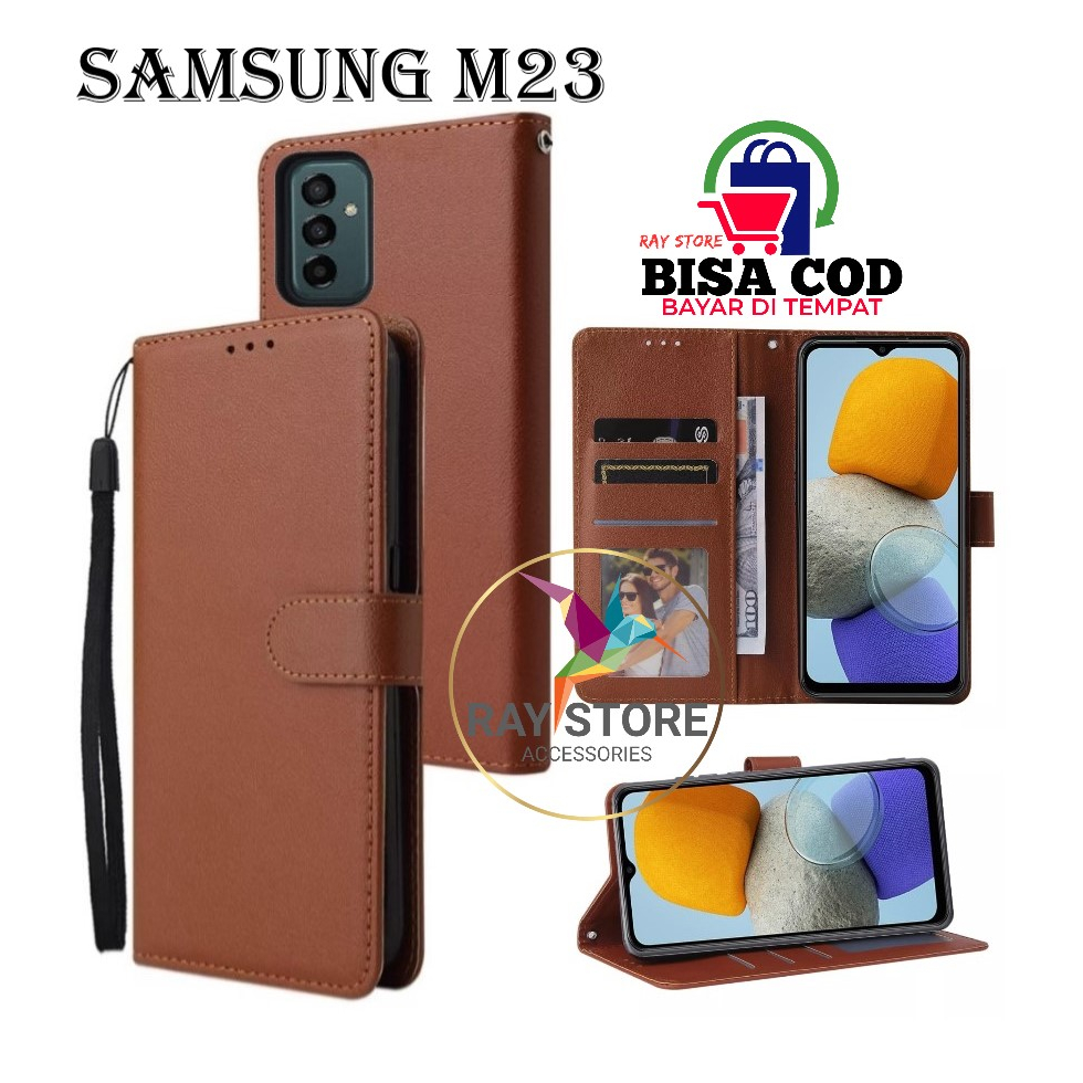 SAMSUNG M23 5G FLIP LEATHER CASE PREMIUM-FLIP WALLET CASE UNTUK SAMSUNG M23 5G