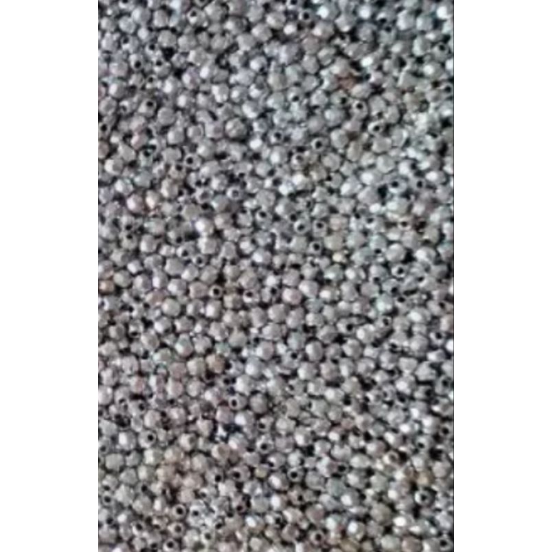 manik manik silver, monte silver, mute, mutiara palsu, payet silver, bulat 6mm