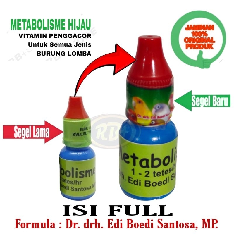 METABOLIS DR EDI SEGEL HIJAU ISI FULL 10ML/ VITAMIN PENGGACOR / KHUSUS BURUNG LOMBA
