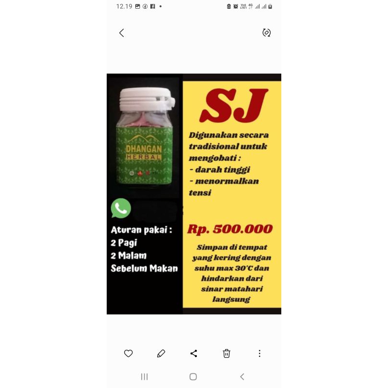 Herbal SJ Dhagan Darah Tinggi