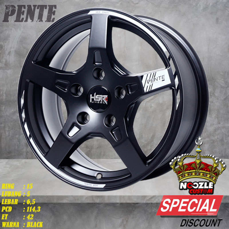 Velg Mobil Suzuki Ertiga Ring 15 Tanpa Ganti Ban Pelek Racing HSR Type PENTE Terbaru Baut 5