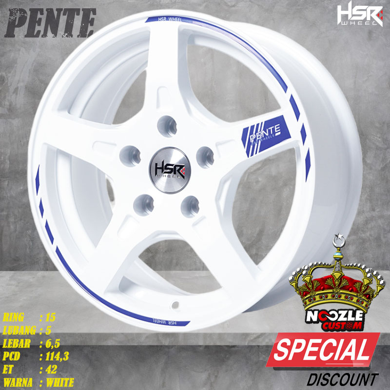 Promo Velg HSR Ring 15 Type Pente Pelek Racing Palang 5 Lubang 5 terbaru