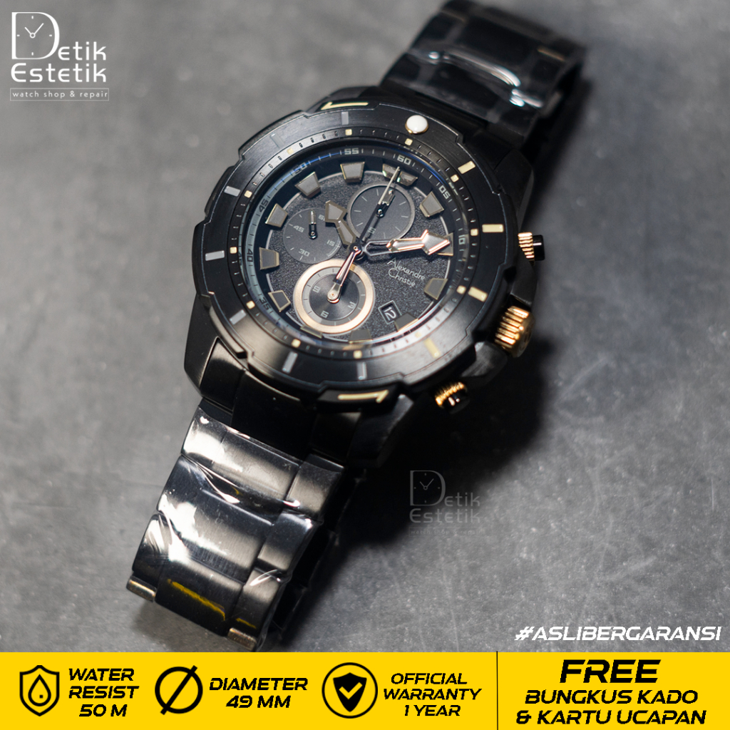 Jam Alexander Christie AC 6606 / AC6606 Chronograph BlackRose Original