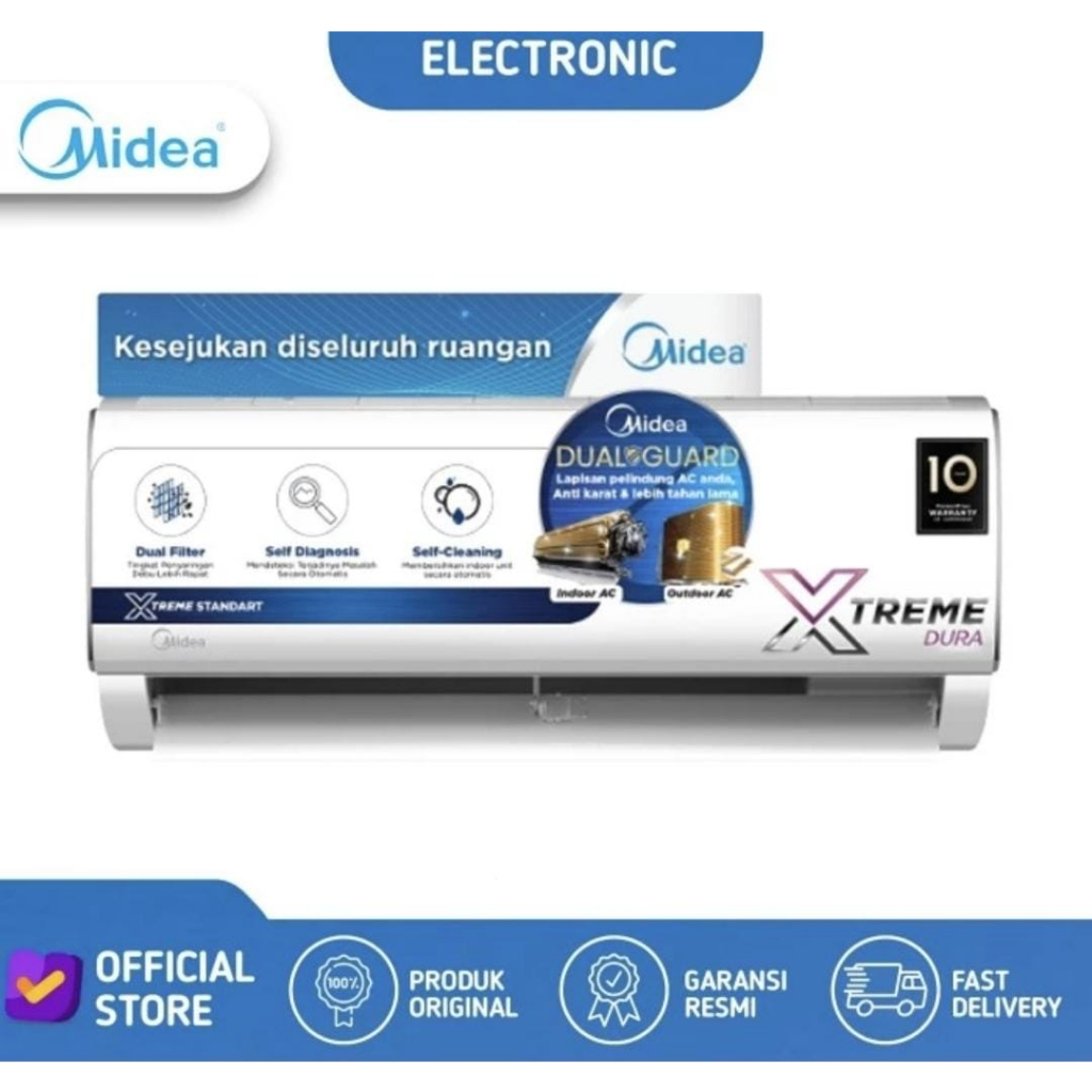 [ PROMO ] Ac Midea 1 Pk - Ac Midea 1 Pk MSAF-09CRN2 - R32 - Standard Series - Free Ongkir