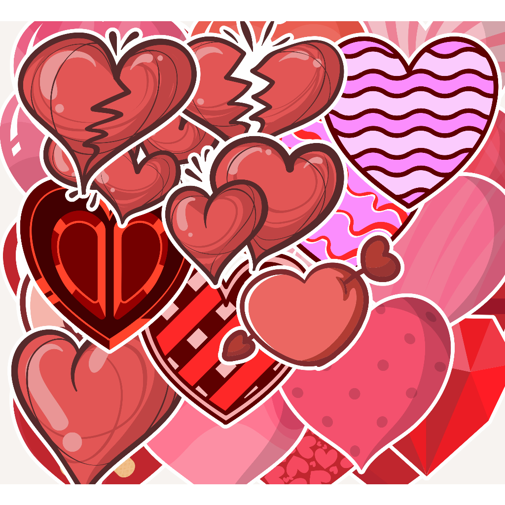 

( 20 pcs ) HEART-cute/stiker kartun lucu/random/murah/stiker satuan/murah/random/stiker satuan