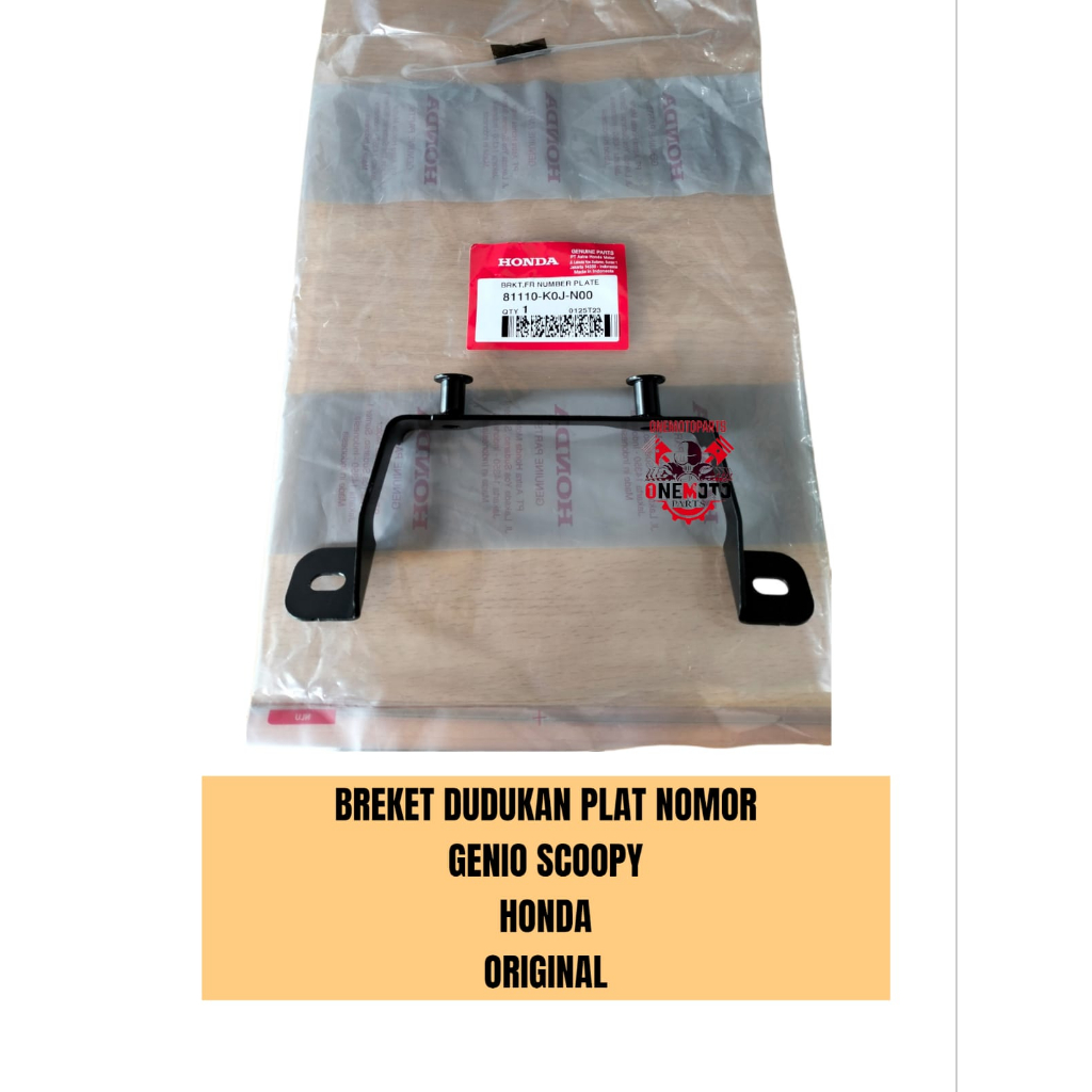 BREKET DUDUKAN PLAT NOMOR GENIO SCOOPY HONDA ORIGINAL 81110-K0J-N00