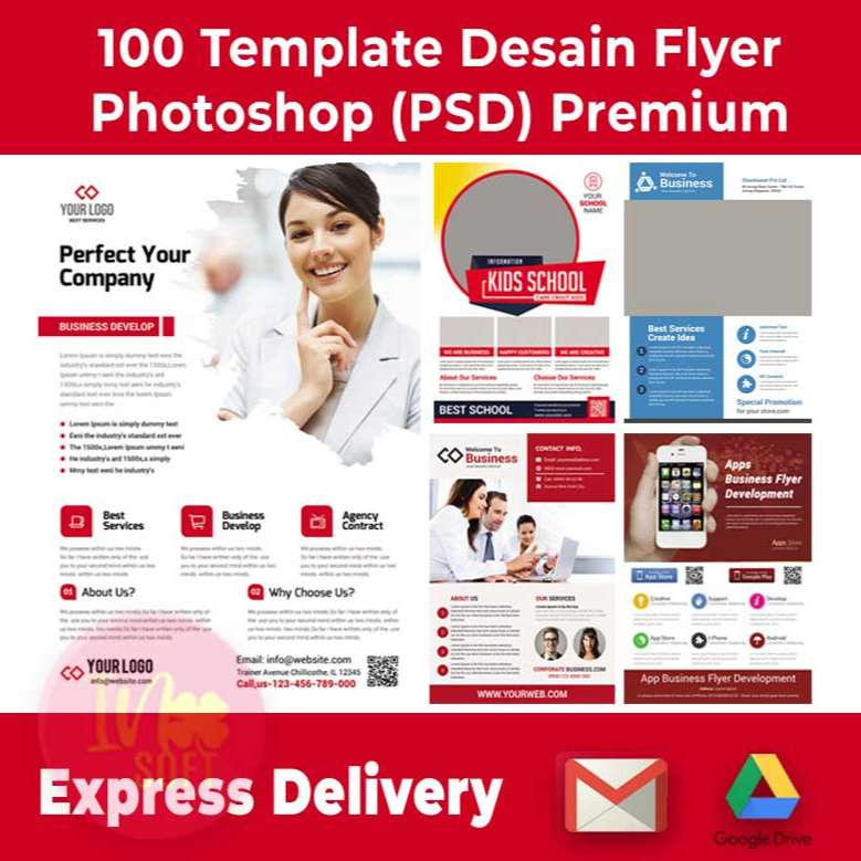 100 Template Desain Flyer PSD Premium + Bonus