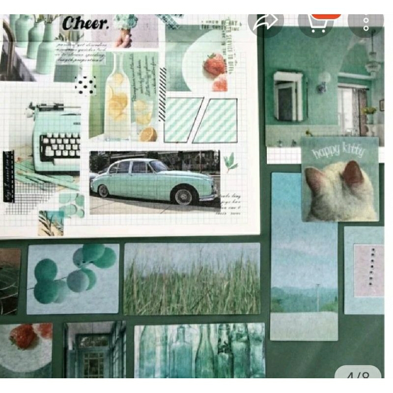 

Sticker Art Paper plastik semi transparan nuansa tosca