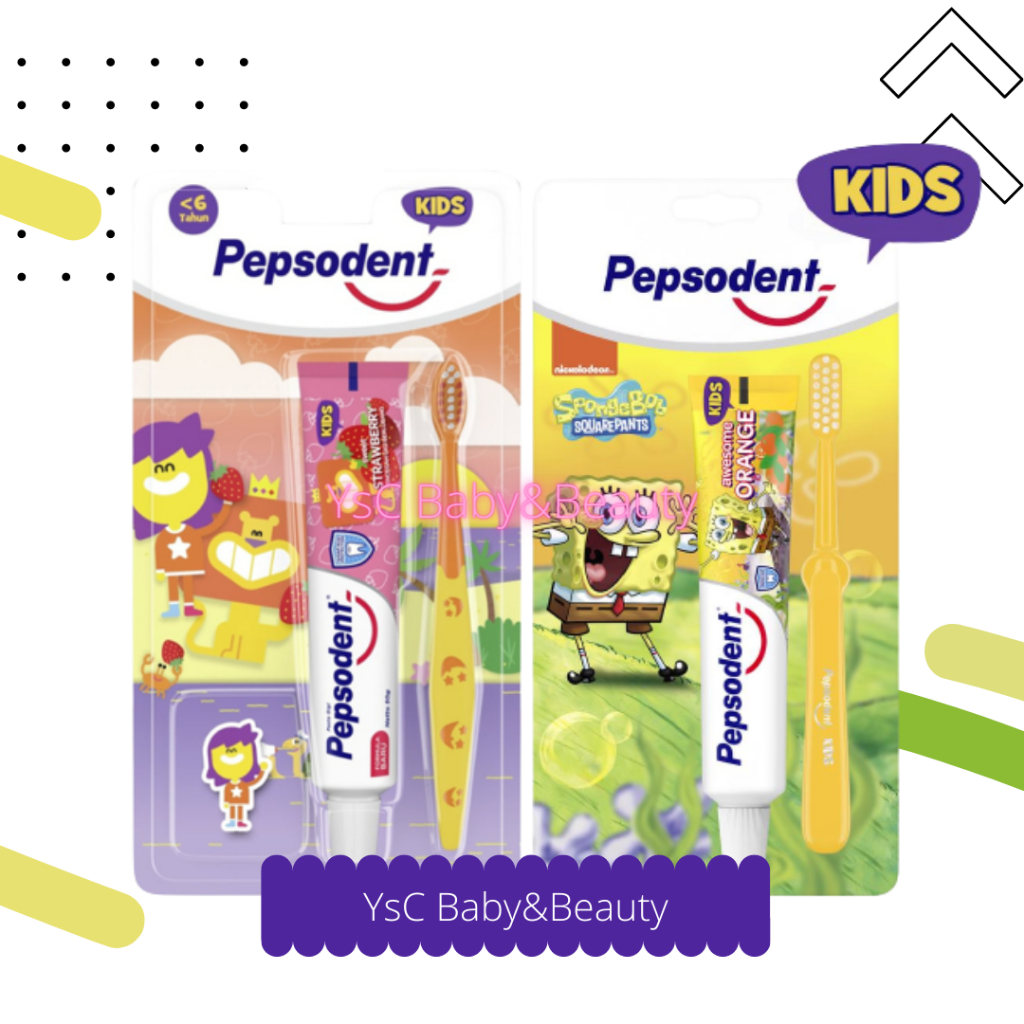 Pepsodent Kids Pasta Gigi dan Sikat Gigi Anak Spongebob 50 gr// PEPSODENT Kids Pasta Gigi dan Sikat 