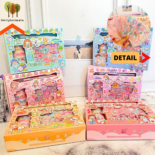 

Paket 1 Box Sticker dan Solatio YD-17KD Dengan Alat Pemotong Motif Kartun Cewe Tersedia 6 Varian Journaling Scrapbook Best Gift For Birthday Souvenir Kado Ulang Tahun