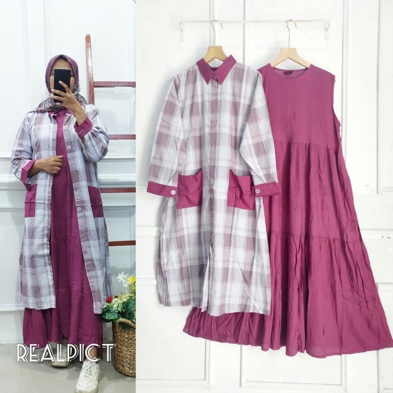 One Set Outer Kotak Set Inner Rayon Jevanni/Jevani