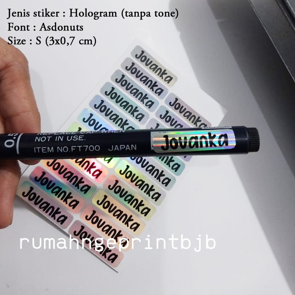 

STIKER LABEL FULL COLOR VINYL WATERPROOF NAMA 6X0,7 CM PENSIL, PULPEN, KOTAK MAKAN, BUKU, BOTOL MINUM AESTHETIC CUSTOM NAMA