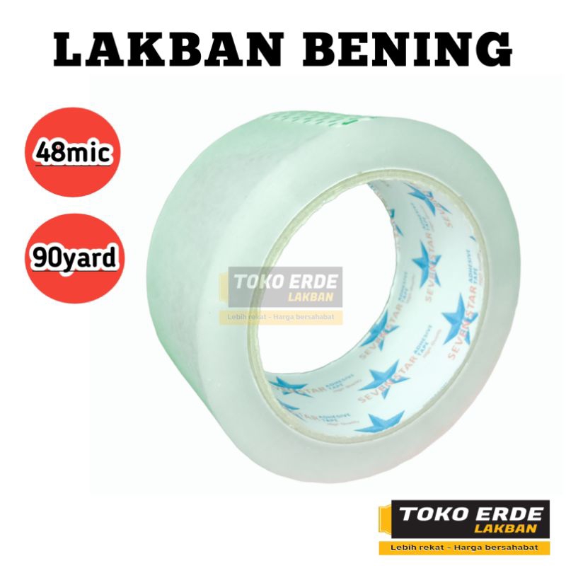 

Lakban Bening - Lakban Coklat SEVENSTAR 90yard 48mm alat packing rekat kuat