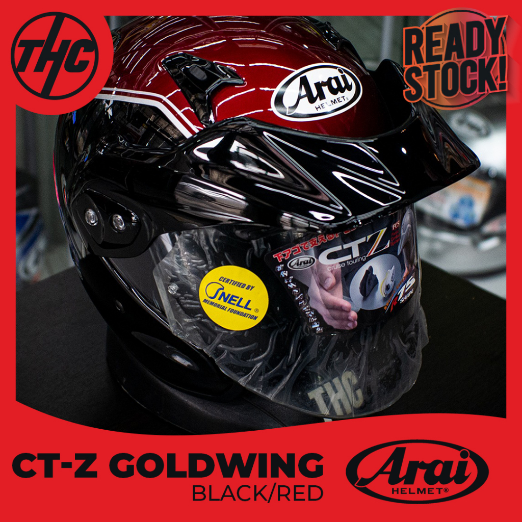 ARAI CT-Z GOLDWING BLACK RED HALF FACE HELMET