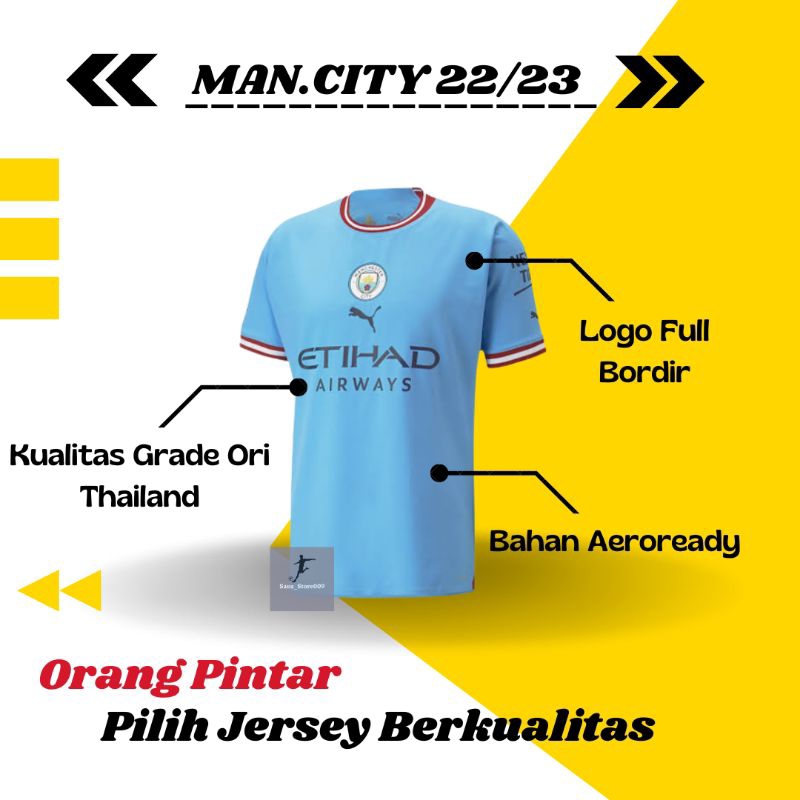 Jersey Man_Chester City Home 2022 2023 Grade Ori Import Baju Sepak Bola Pria