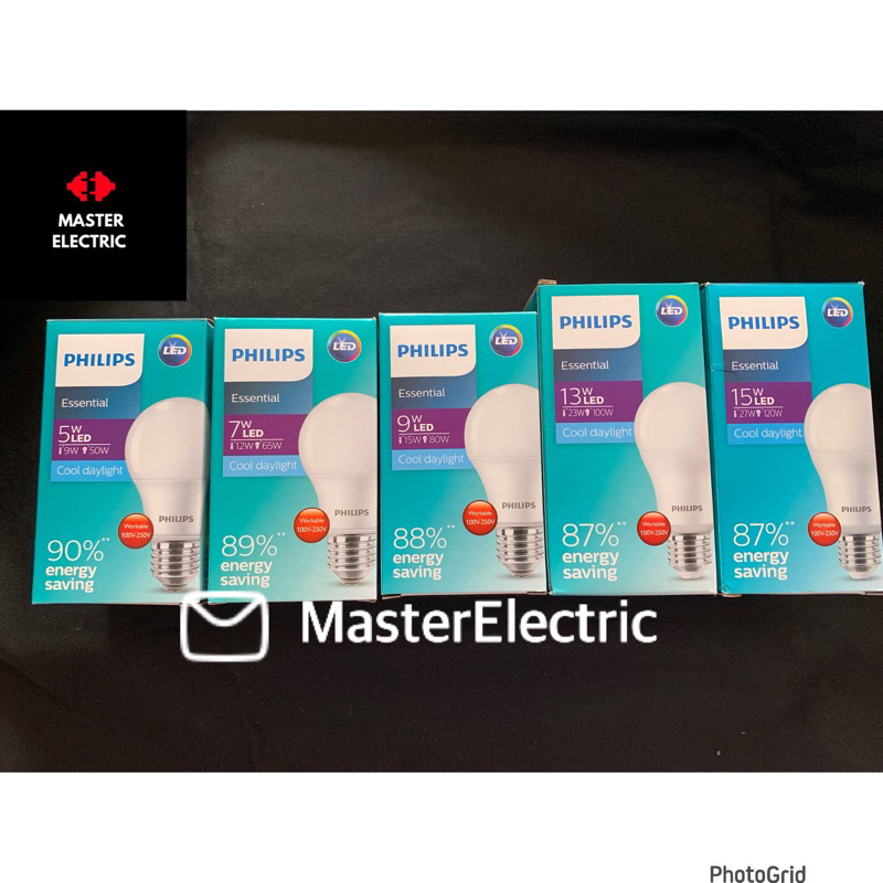 LAMPU LED PHILIPS PUTIH 5/7/9/13/15 WATT BOHLAM TERANG