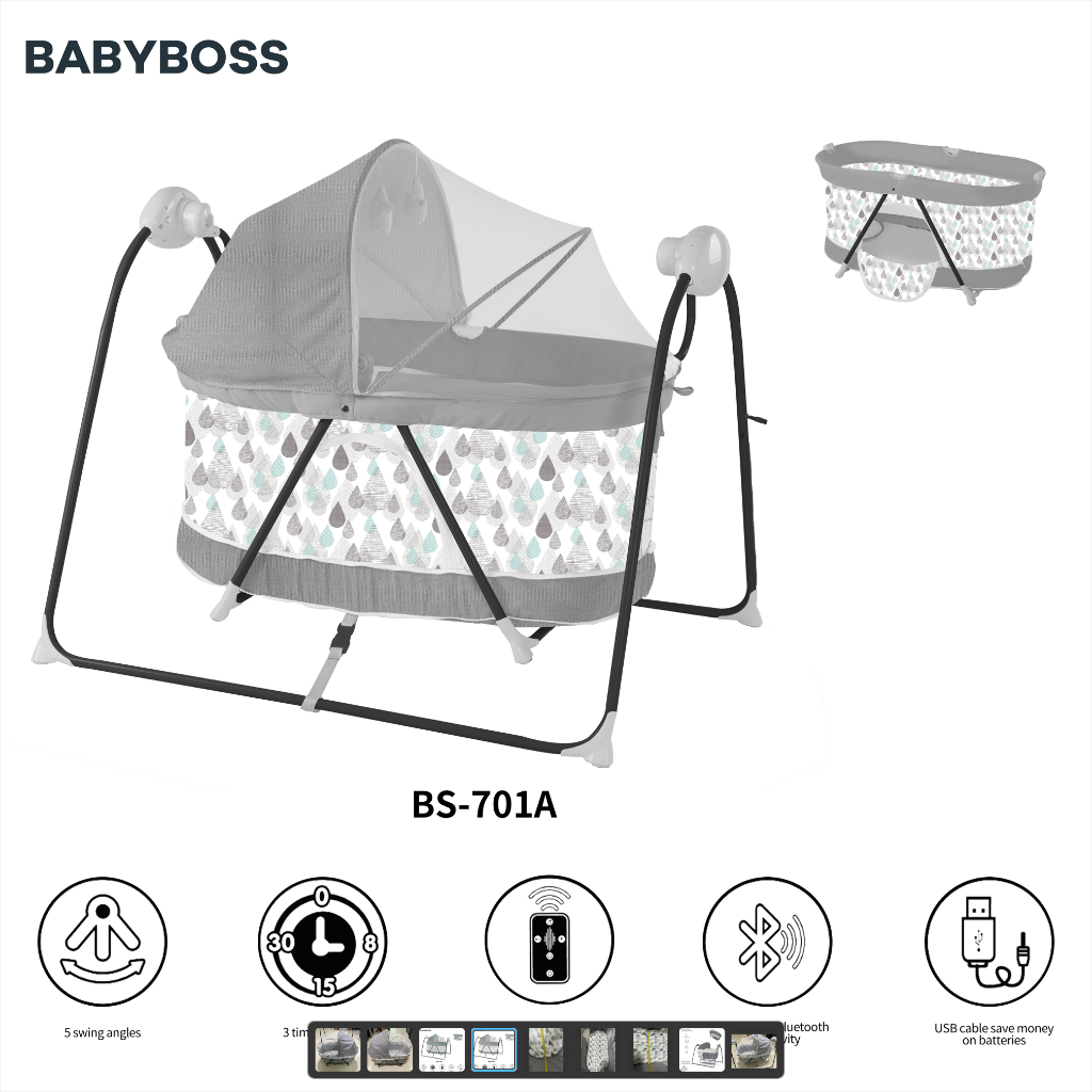 BABYBOSS BS-701 Ayunan Bayi Elektrik Otomatis Baby Swing Bed Ranjang terbaru