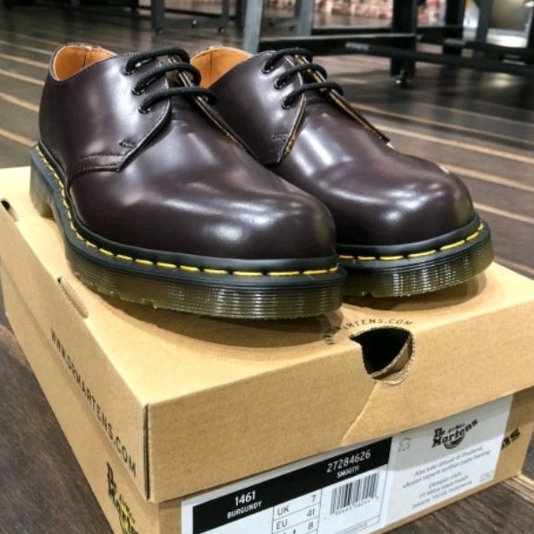 SEPATU DR. MARTENS VEGAN 1461 BURGUNDY UNISEX SHOES ORIGINAL