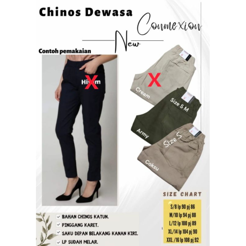 Celana Chinos Wanita Dewasa Connexion Bagus