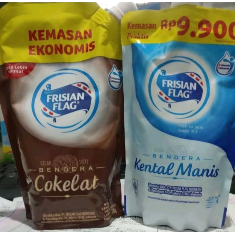 

Frisian flag susu kental manis pouch 260ml / 545ml susu bendera cokelat putih