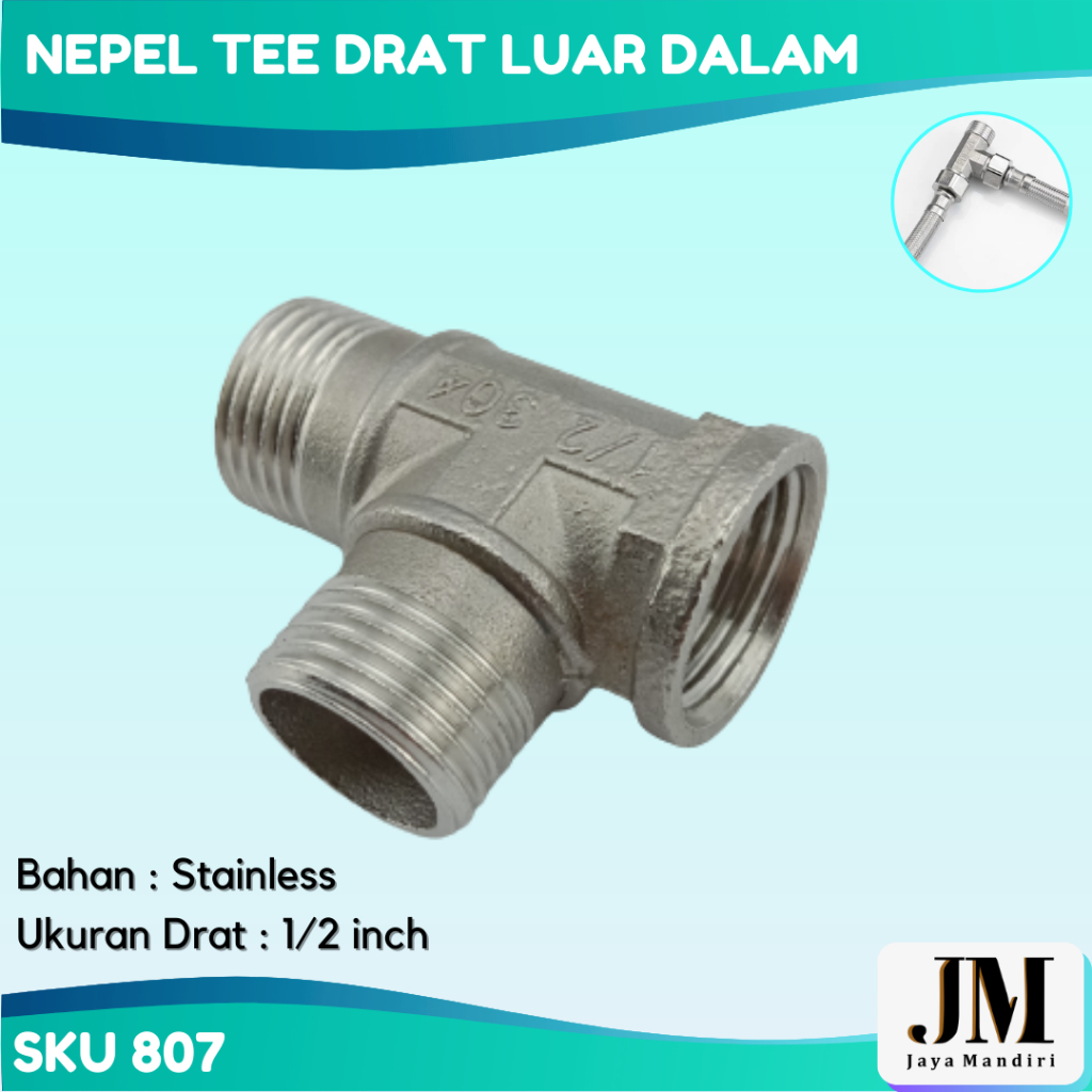 Flusso Nepel/sambungan/sock drat kran kamar mandi stainless tee drat luar dalam konektor nipple | 80