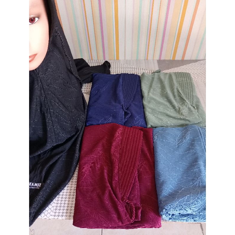Bergo hajmi kepang / bergo Jersey pinguin / Bergo motif bunga