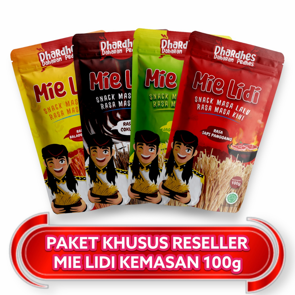 

Paket Khusus Reseller Mie Lidi Dhardhes Kemasan 100g