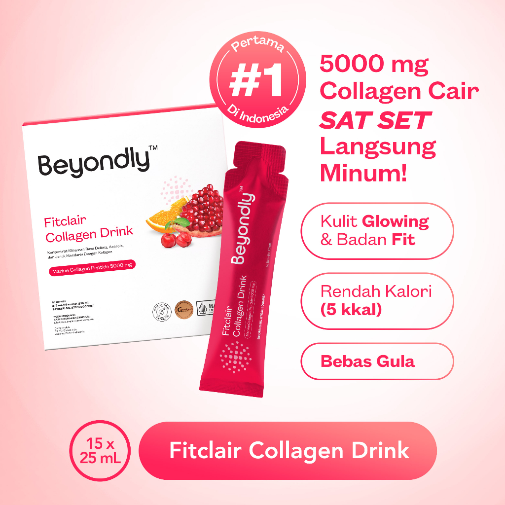Collagen Drink Beyondly Fitclair | Pemutih Kulit Kenyal | Minuman Kolagen Cair #1
