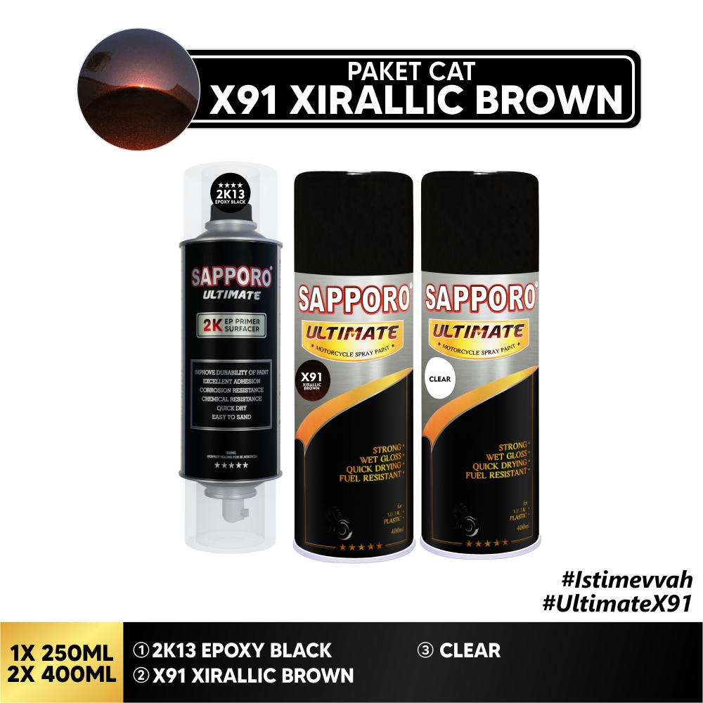 Paket Cat Xirallic - Tanpa Warna Dasar - / Sapporo Ultimate / Cat Spray Semprot Aerosol Terbaik