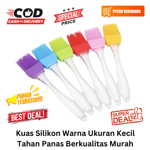 [BISA COD] PROMO Kuas Silikon Warna Ukuran Kecil Tahan Panas Berkualitas Murah Kuas Makanan Kuas Ole