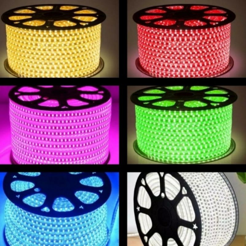 Lampu led strip selang SMD 5050 220v 100m 100meter 220V (100M FULL + SOKET 5PCS )lampu led strip