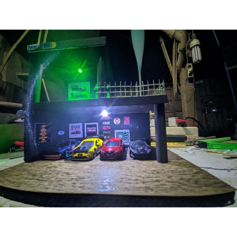 diorama garasi berlampu