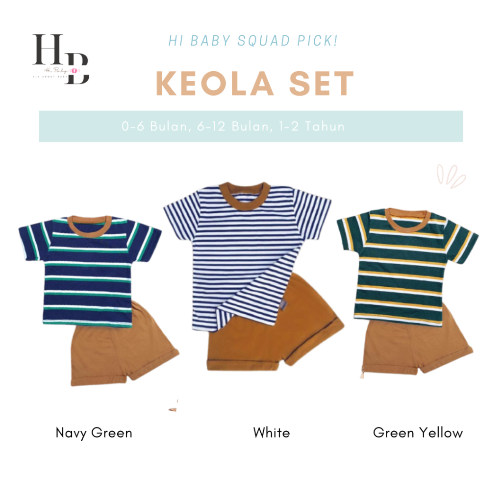 Keola Stripes / Setelan Anak Laki Laki Import 0 6 Bulan / Baju Bayi / Baju Tidur Anak dan Bayi