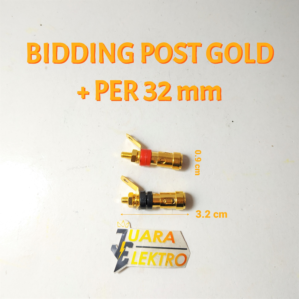 (1 SET) Bidding Post Gold + Per 32 mm Merah - Hitam | Binding Post Bending Pos Gold Merah Hitam SET