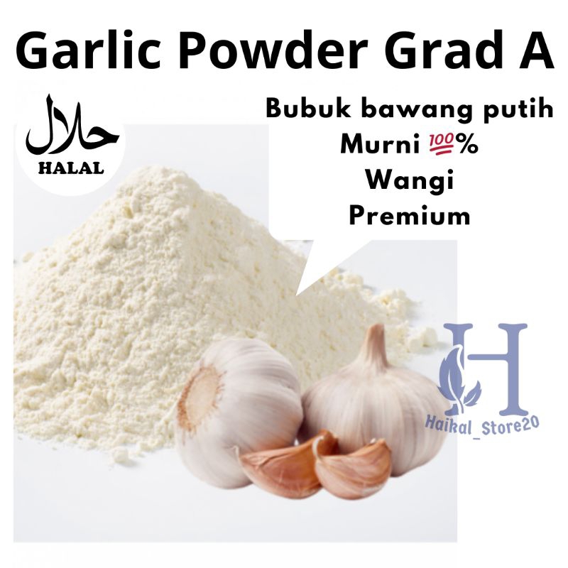 

Garlic Powder Grad A Bubuk Bawang Putih Halal Kemasan Pouch 100 gr 250 gr